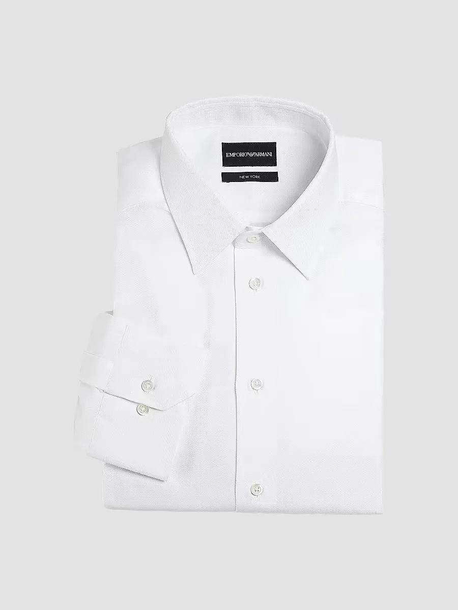 Cotton Button-Front Shirt by Armani