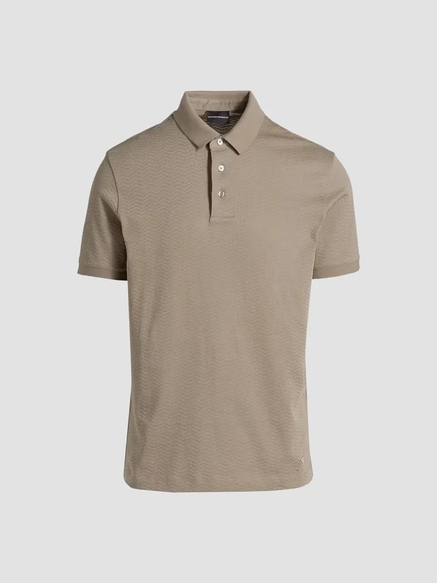 Chevron Cotton Jersey Polo Shirt by Armani