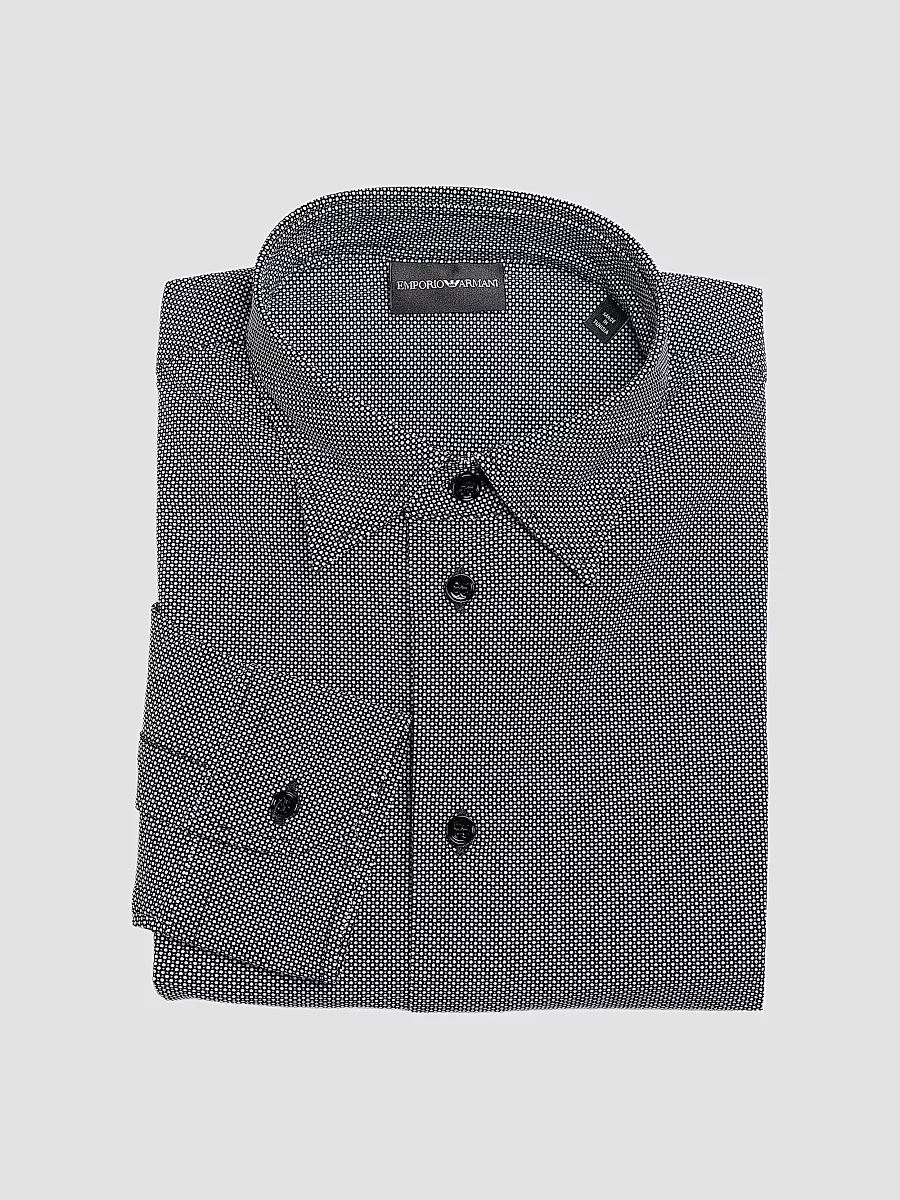 Micro-Print Sport Shirt by Armani