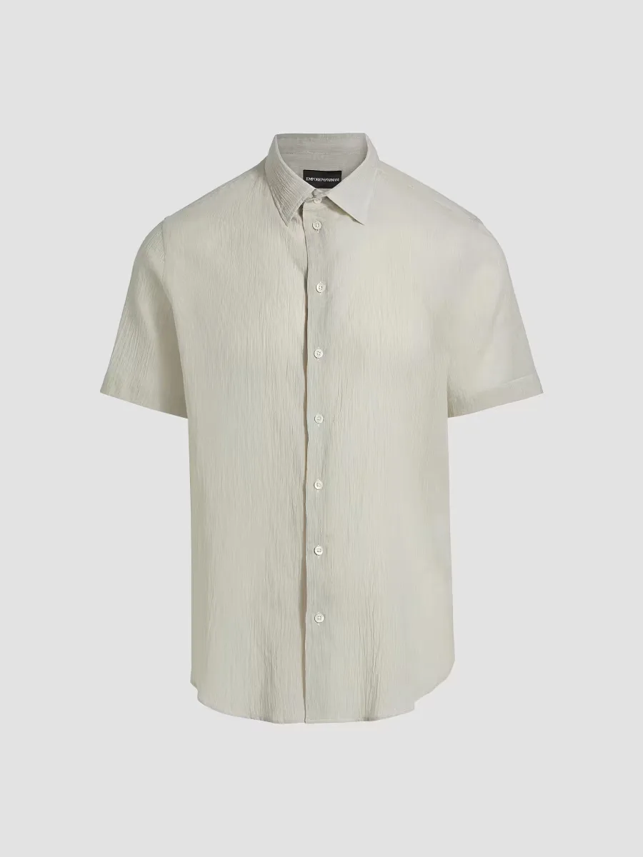 Emporio Armani Solid Cotton Button-Front Shirt by Armani
