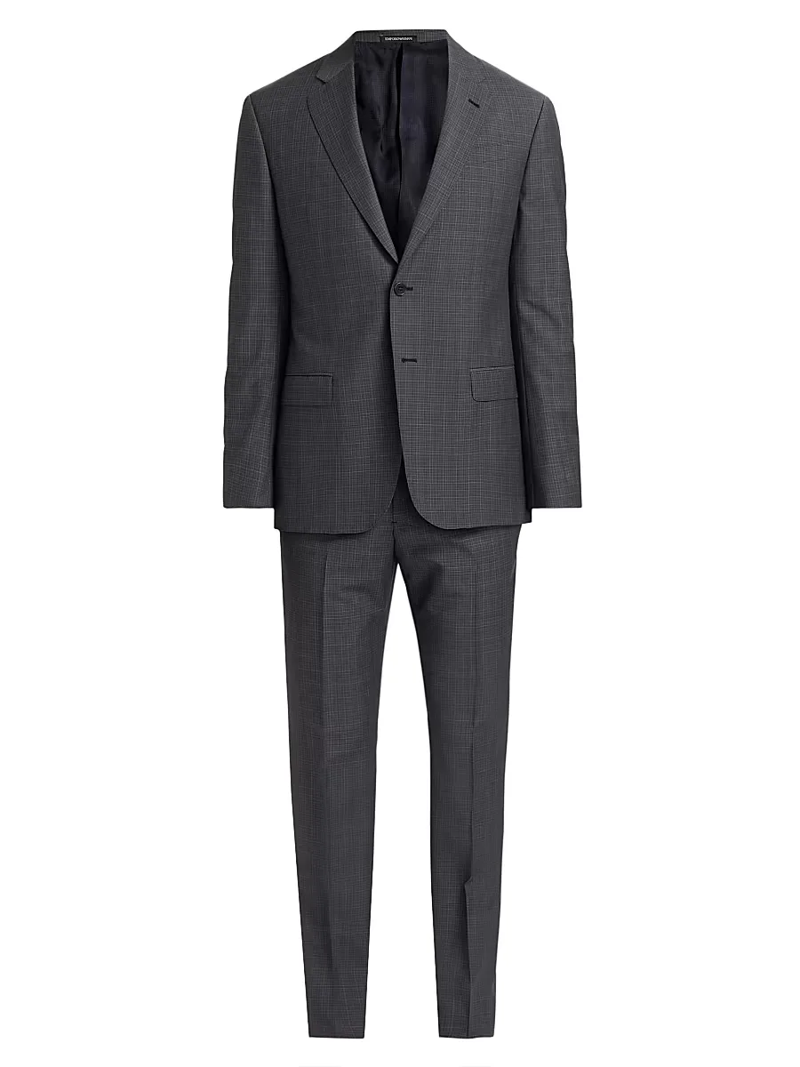 Emporio Armani Virgin Wool Plaid Suit by Armani