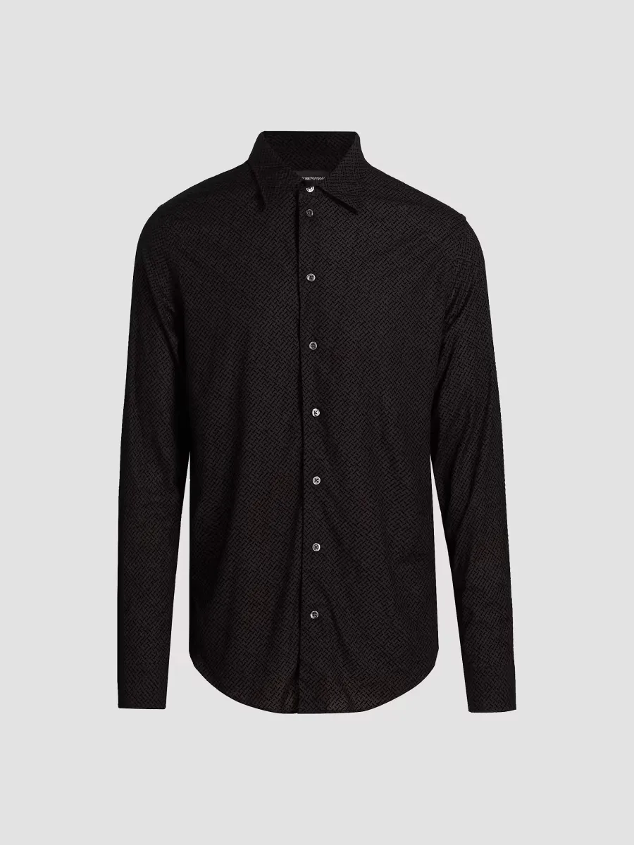 Emporio Armani Flocked Velvet Sport Shirt by Armani