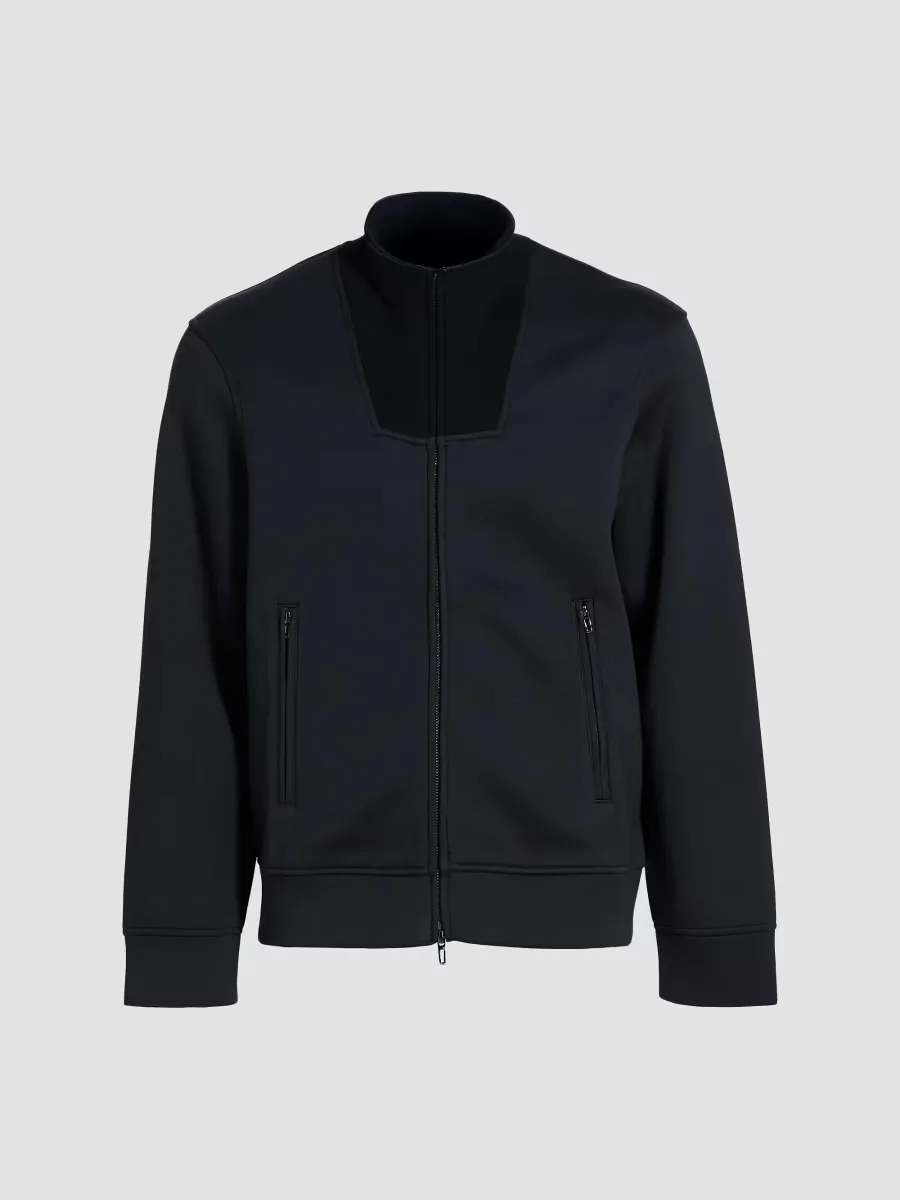 Emporio Armani Stand Collar Zip-Front Sweatshirt