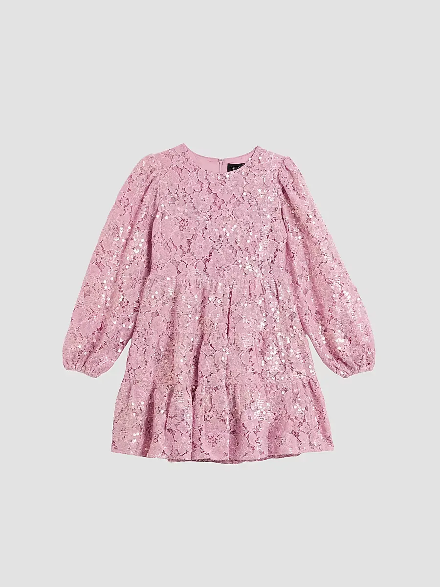 Sequined Cotton-Blend Floral Lace Dress by Bardot