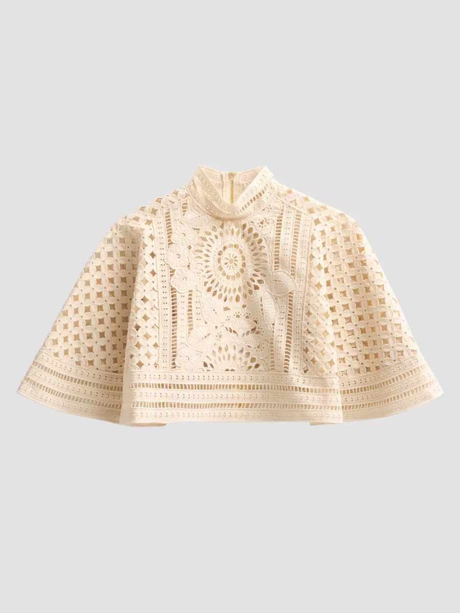 Indra Embroidered Cape by Zimmermann