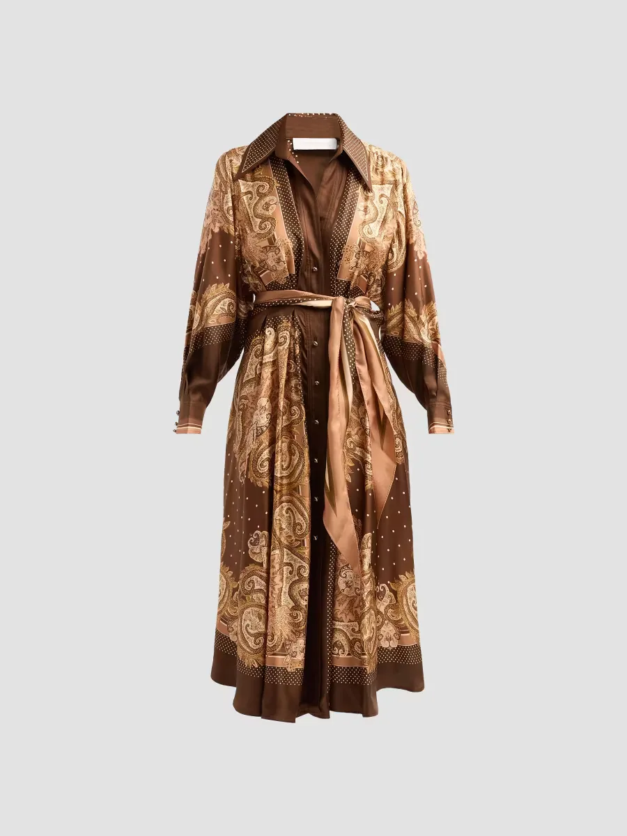 Luna Silk Midi Shirtdress by Zimmermann