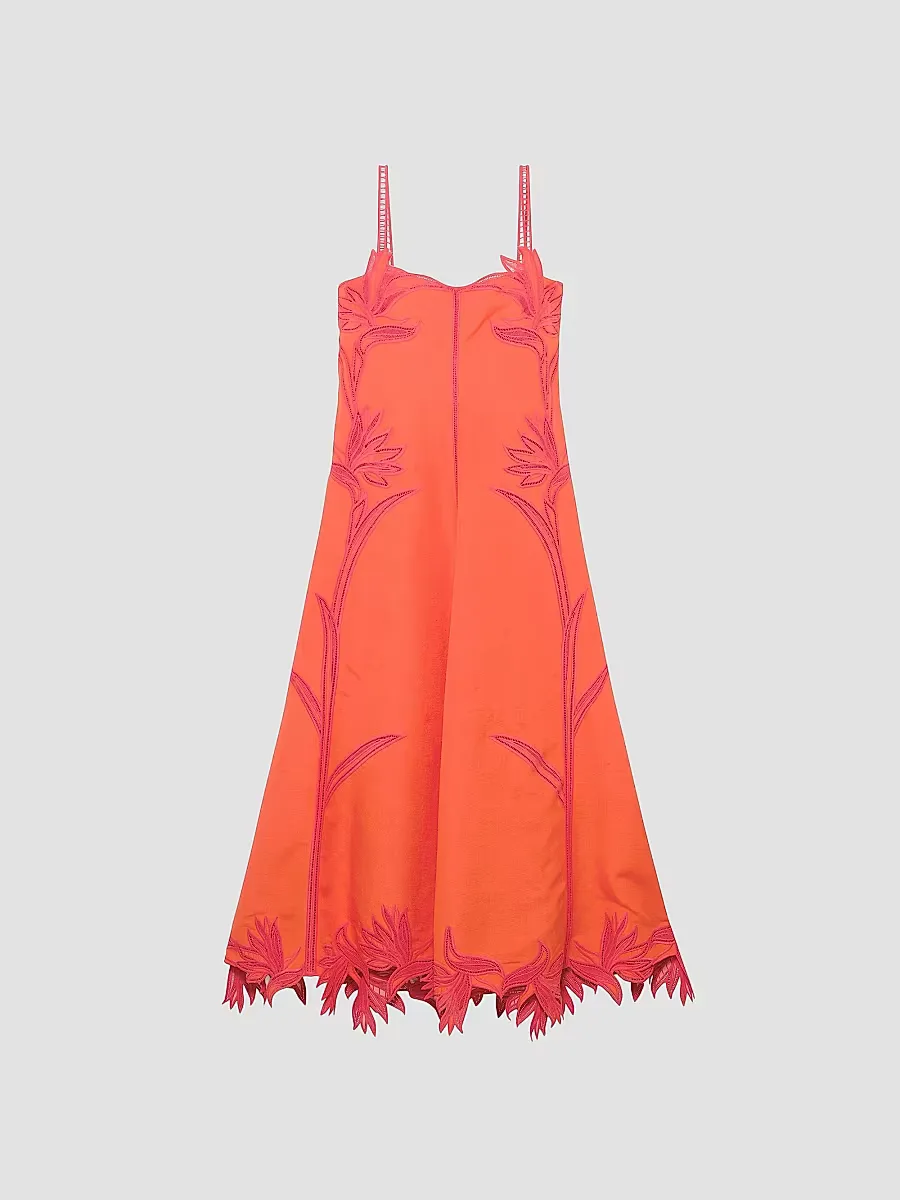 Ellery Floral Embroidered Linen-Blend Midi-Dress by SIMKHAI