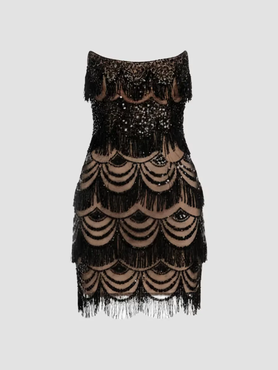Alva Beaded Strapless Minidress by Dress the Population