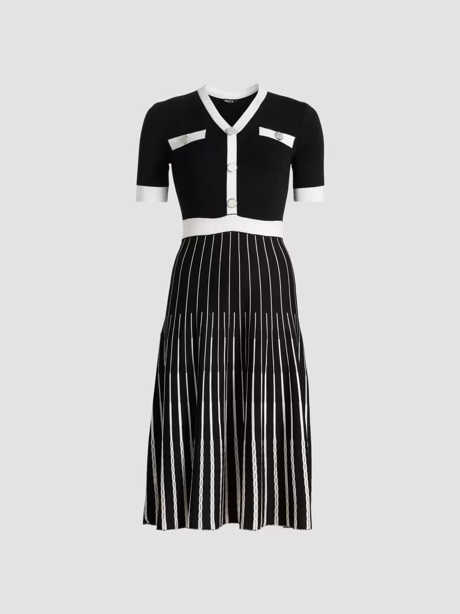 Knit Fit-And-Flare Midi-Dress
