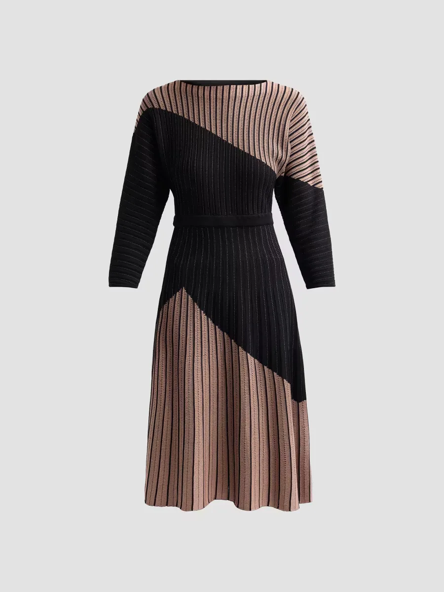 Colorblocked Knit Midi Dress by Misook