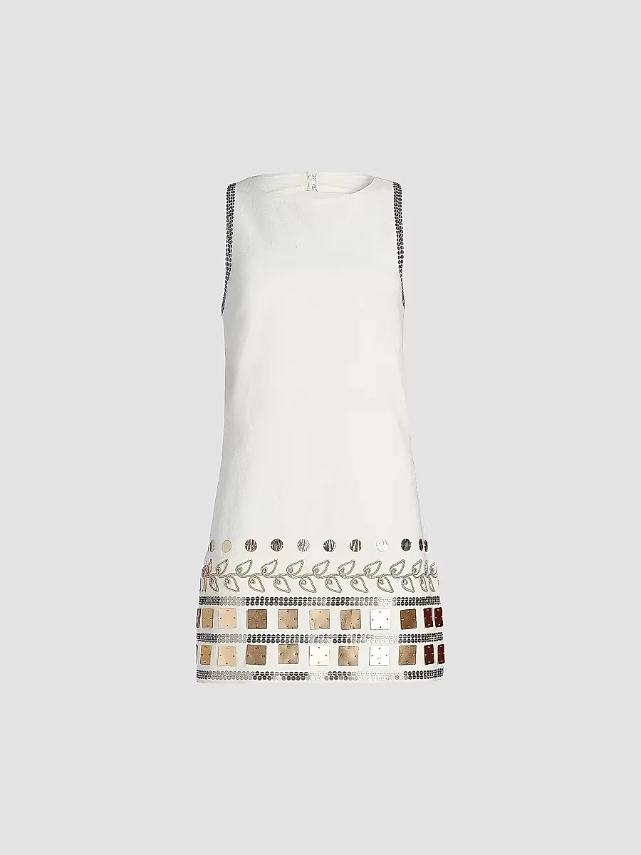 Tabitha Embellished Cotton A-Line Minidress by Cinq  Sept
