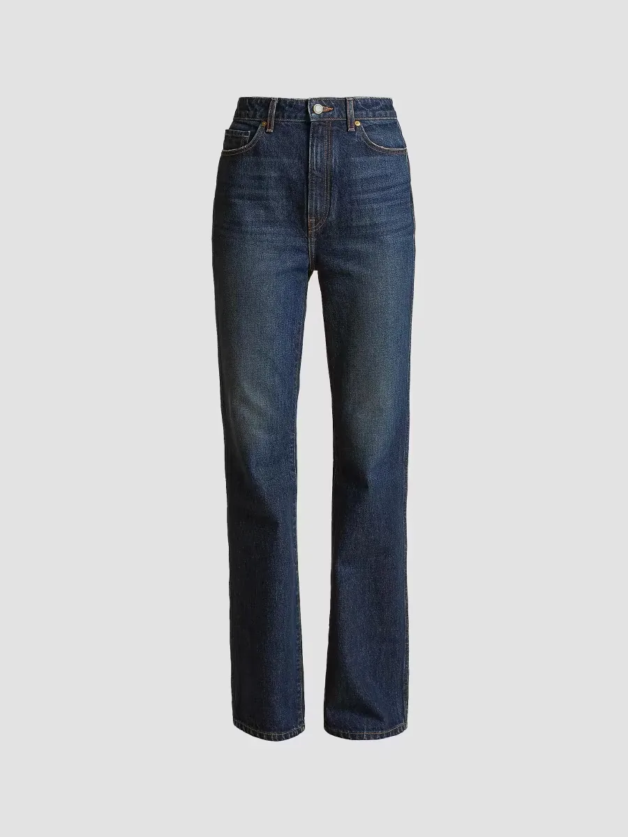 Danielle High-Rise Straight-Leg Jeans by Khaite