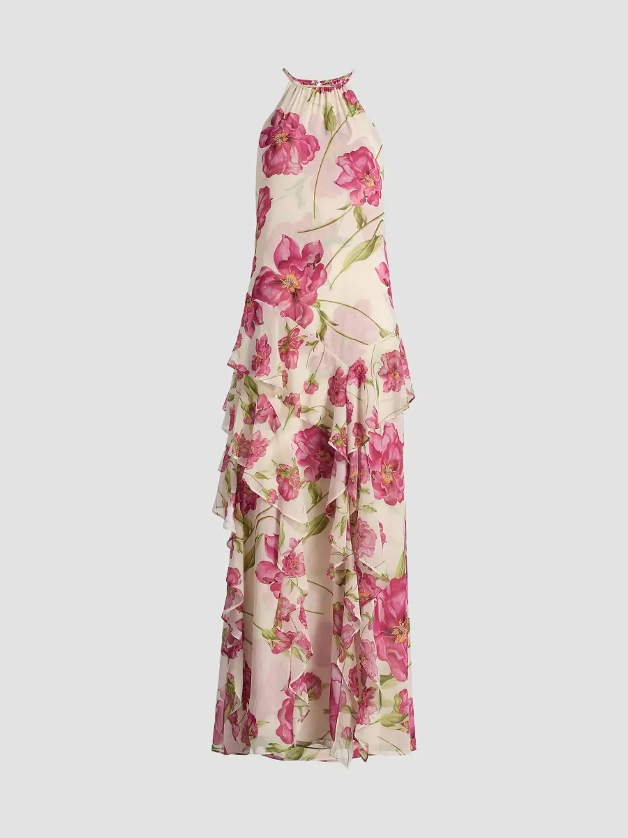 Novah Floral Ruffle Maxi Dress by Misa