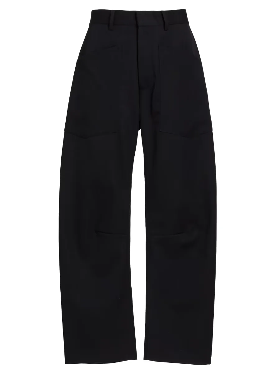Shon Wool Barrel-Leg Pants by Nili Lotan