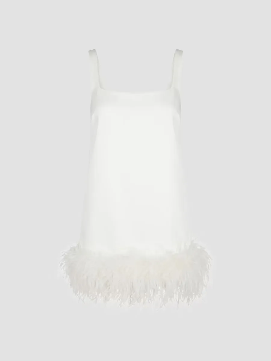 Ragna Feather-Trim Mini Dress by Retrofête