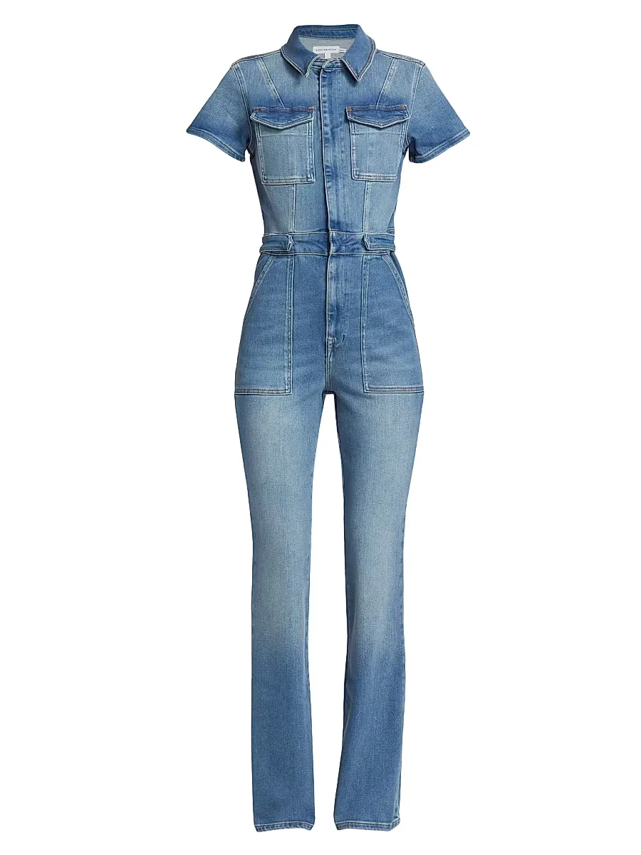 Fit for Success Stretch Denim Jumpsuit by GOOD AMERICAN
