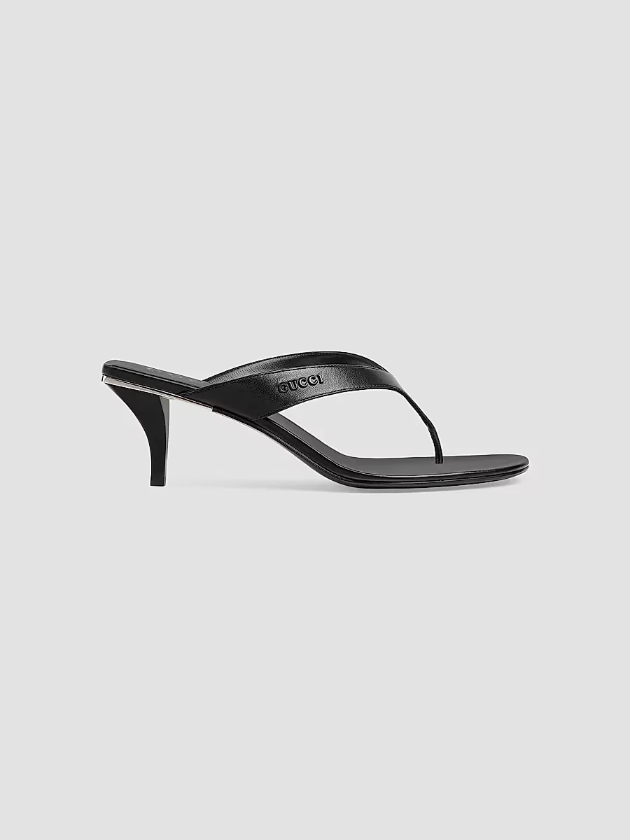 Vittoria 55MM Leather Thong Sandals by Gucci