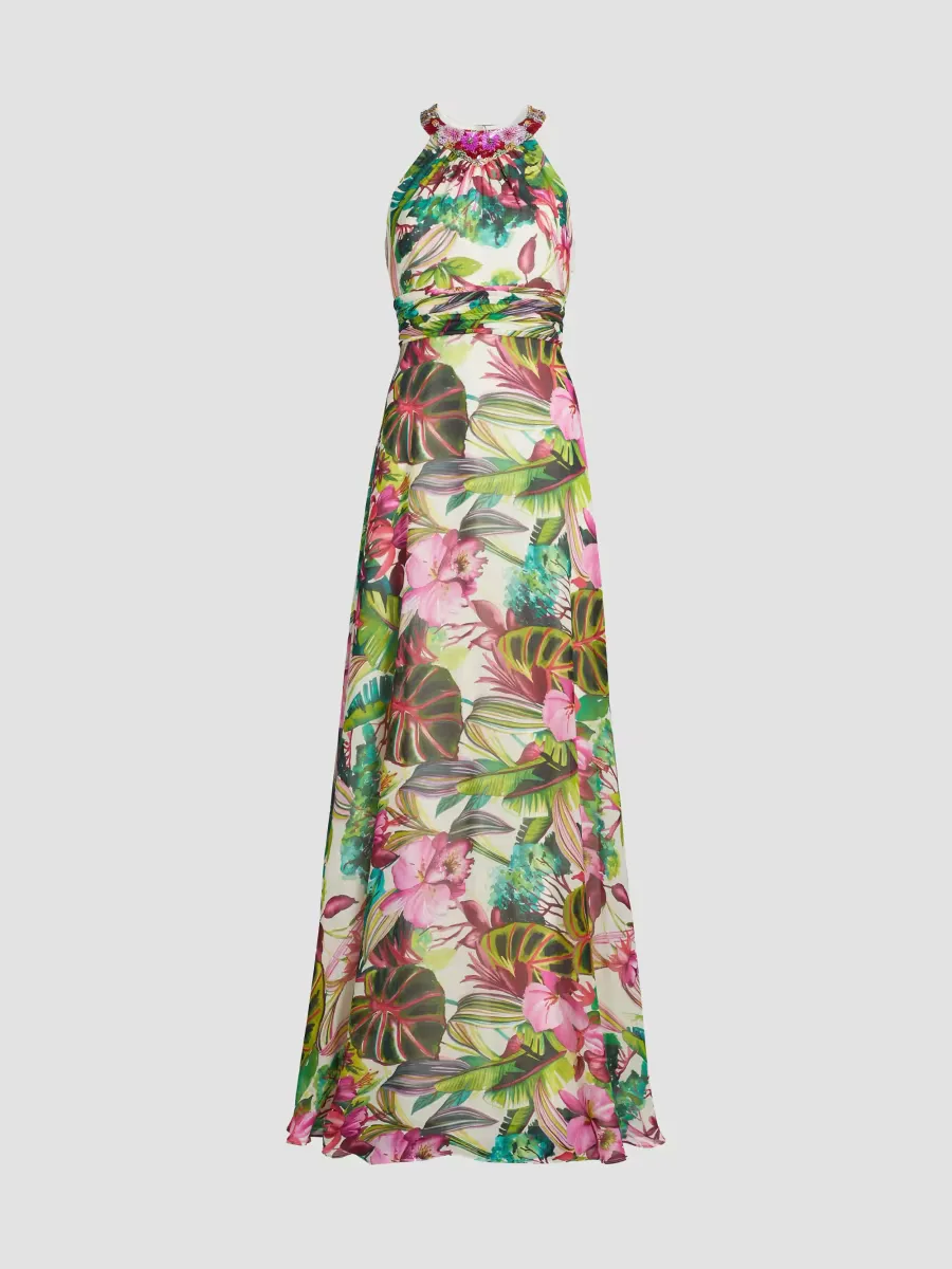 Floral Chiffon Gown