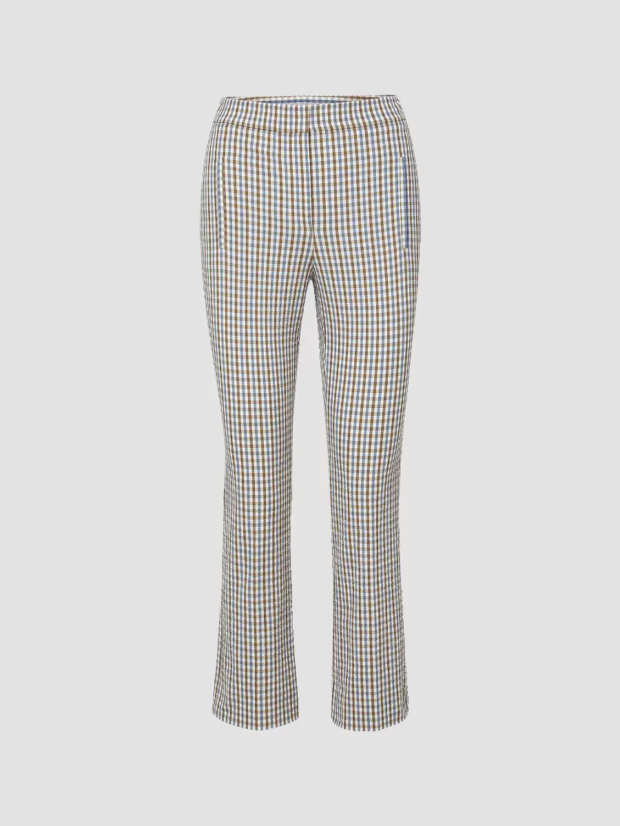 Arte Gingham Slim-Fit Pants by Veronica Beard