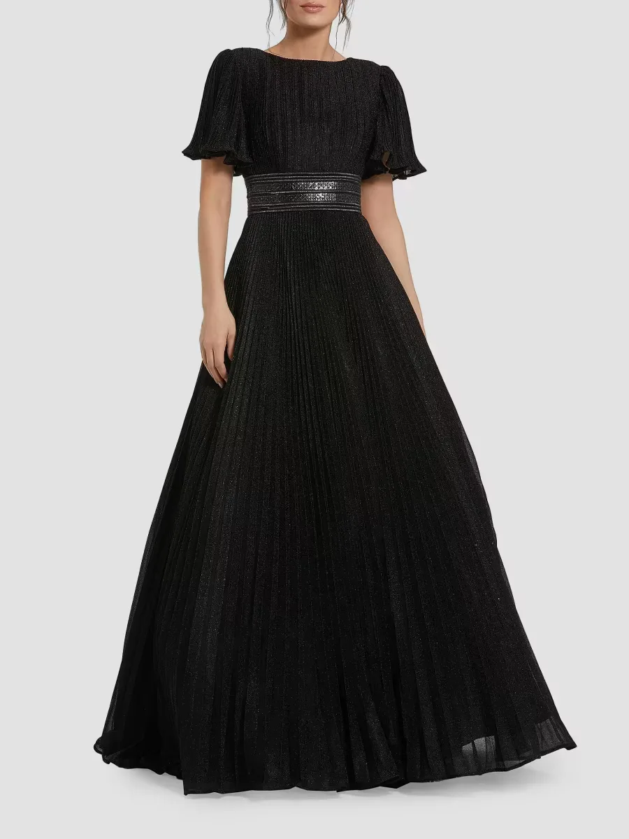 Mac Duggal Pleated Georgette Ball Gown by M.A.C.