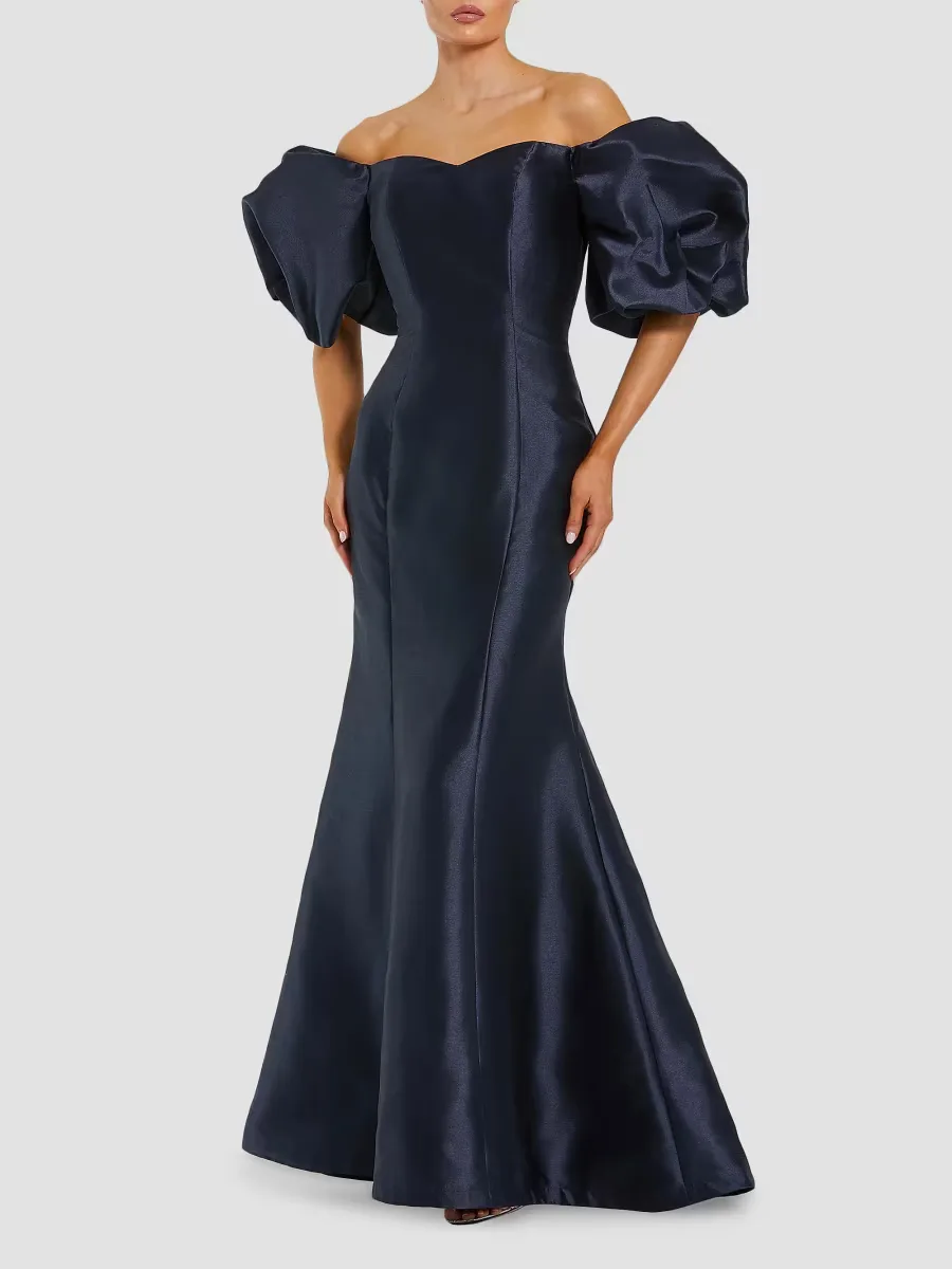 Mac Duggal Sweetheart Off-The-Shoulder Puff-Sleeve Gown by M.A.C.