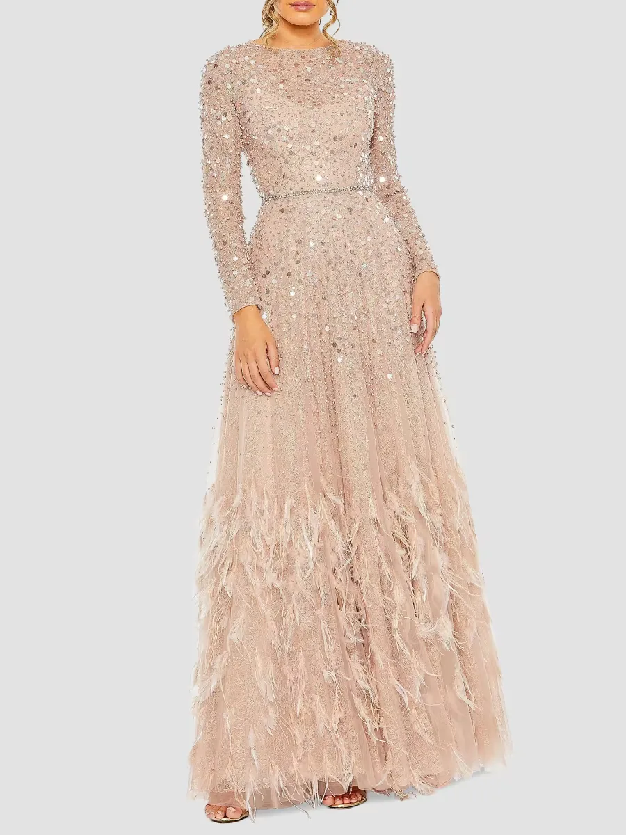 Mac Duggal Sequin-Embellished Fit & Flare Gown by M.A.C.