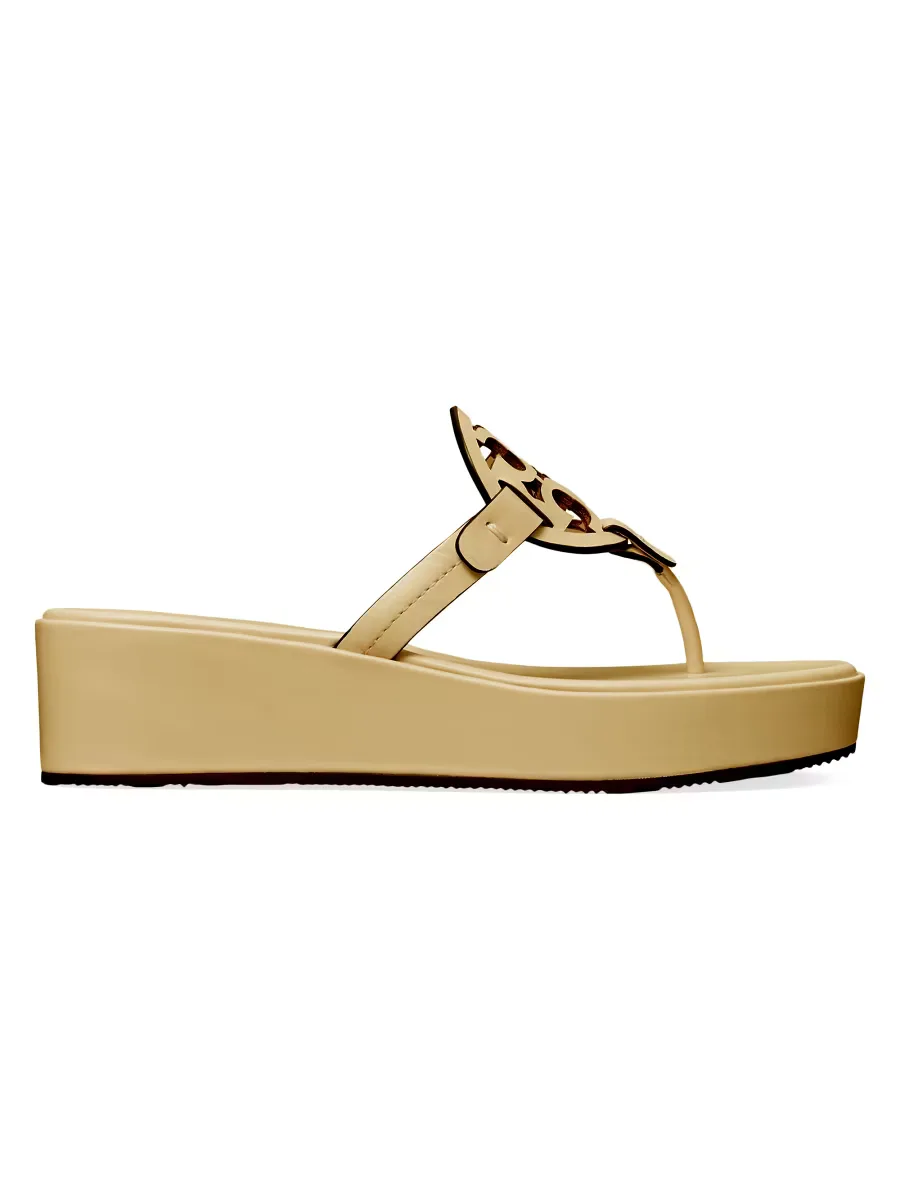 Miller Leather Wedge Sandals by Tory Burch