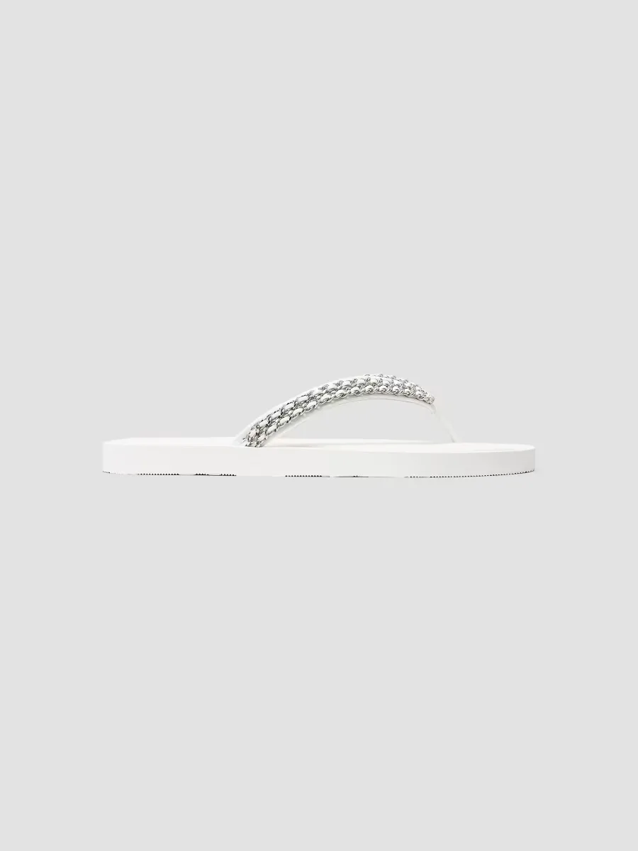 Kira Chain Leather Flip-Flops by Tory Burch