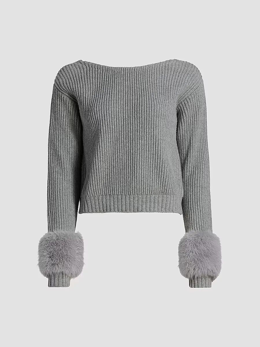 Lisa Ribbed Wool-Blend Sweater by Ramy Brook