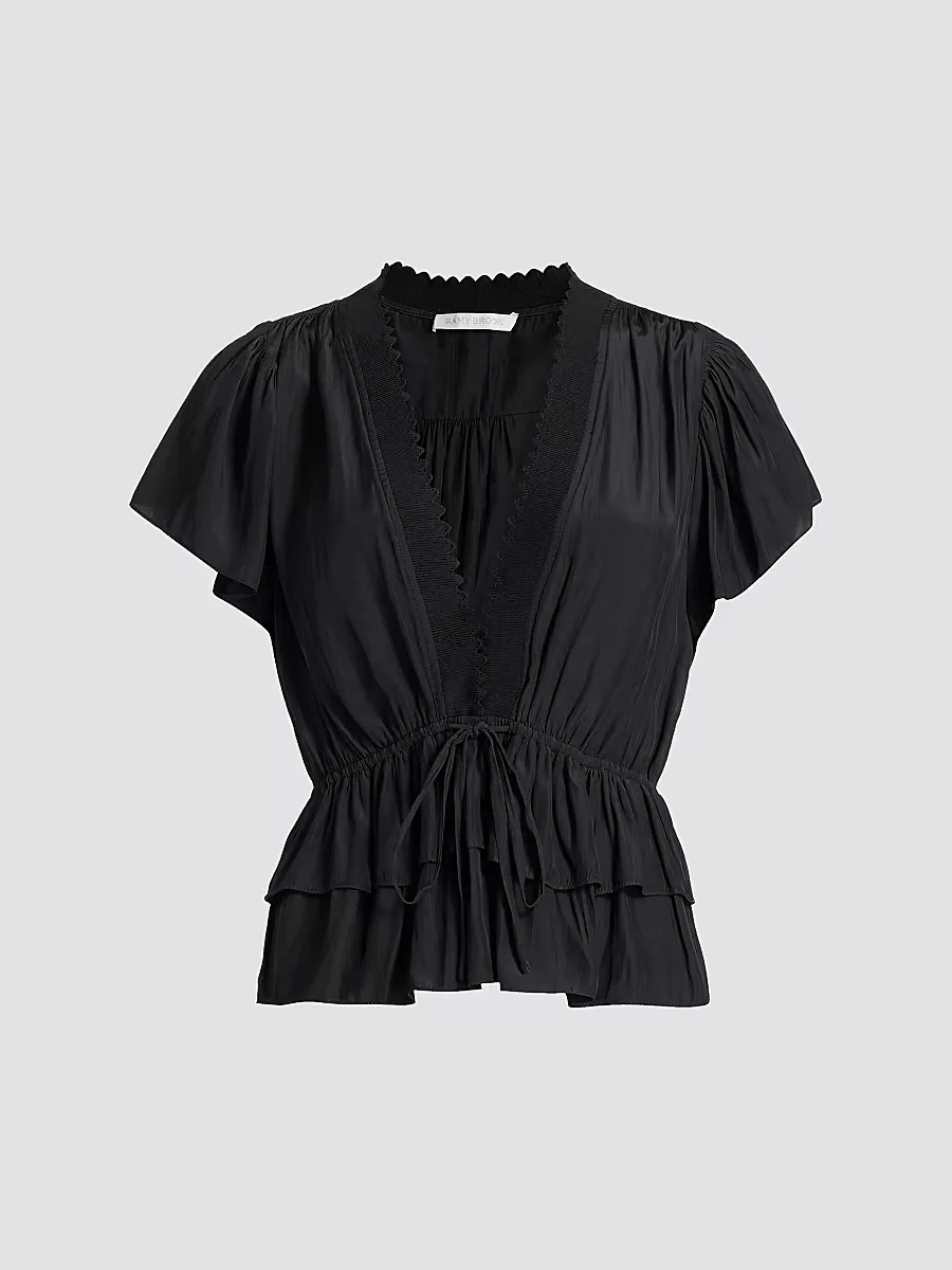 Emberly Chiffon Tiered Blouse by Ramy Brook