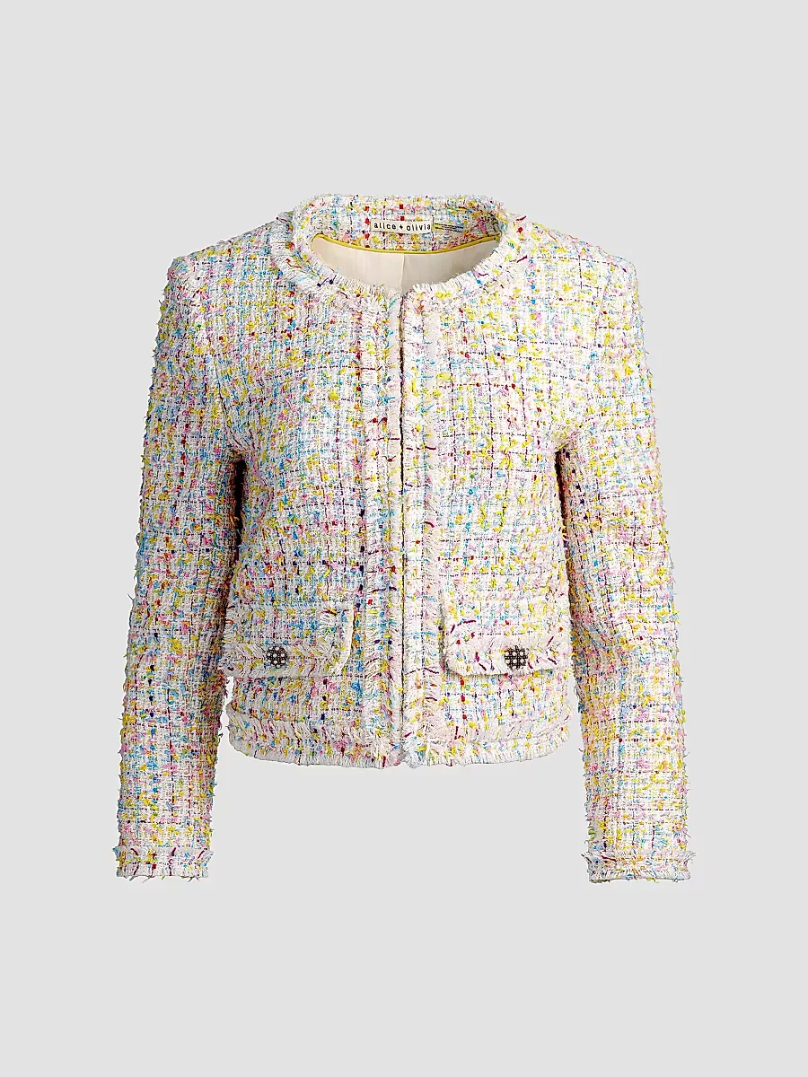 Landon Tweed Crop Jacket by Alice + Olivia