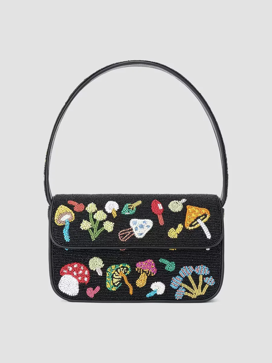 Tommy Mushroom-Beaded Shoulder Bag by STAUD