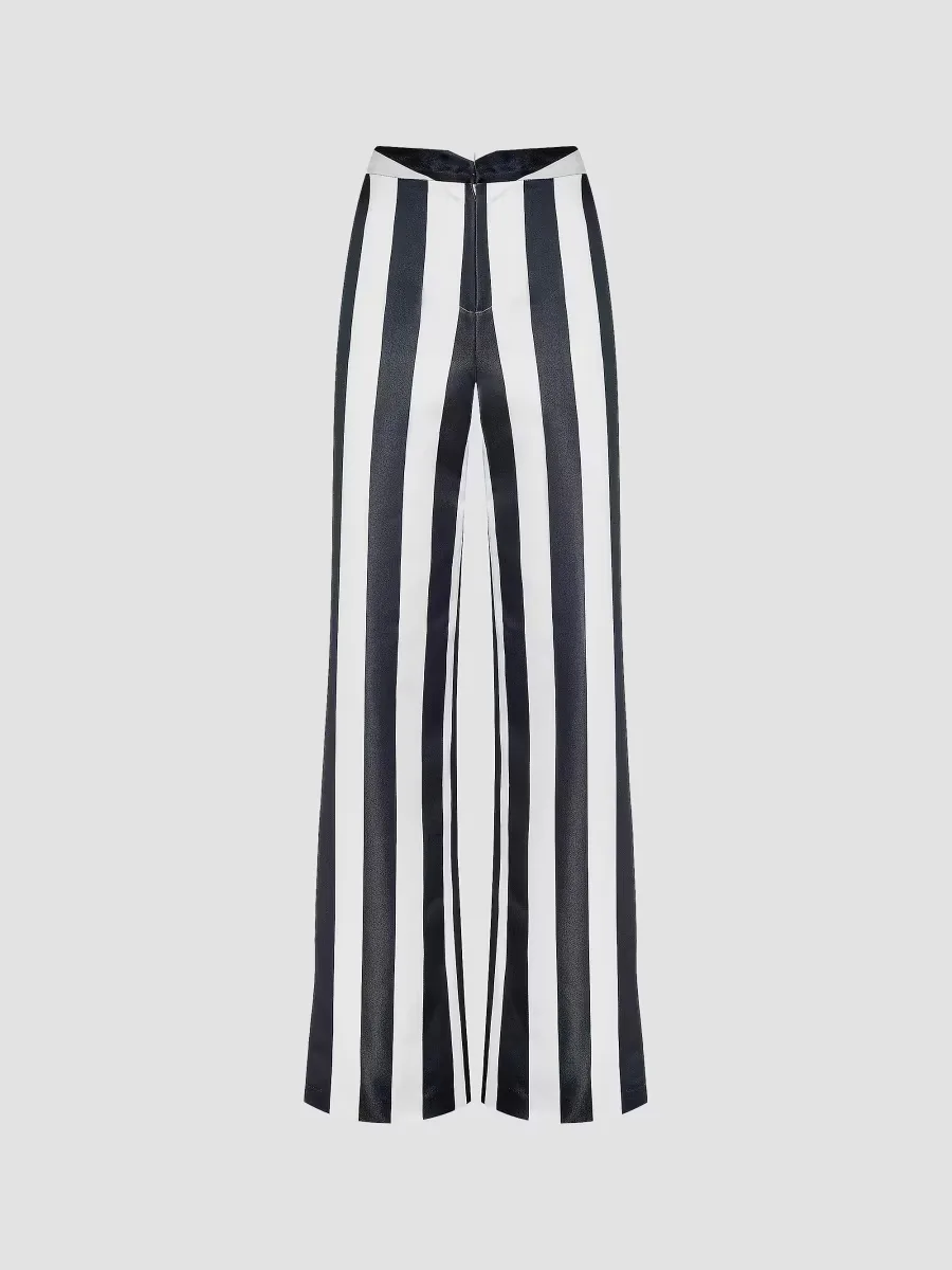 Livvy Striped Straight-Leg Trousers