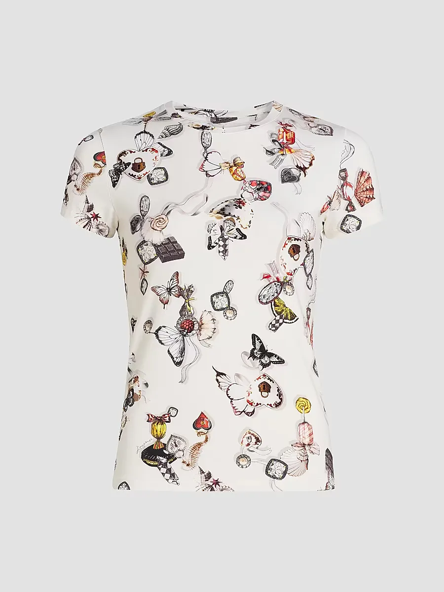 Ressi Lock Butterfly Crewneck T-Shirt by L'AGENCE