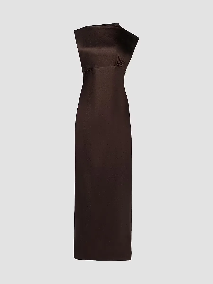 On the Side Stretch-Silk Maxi Dress