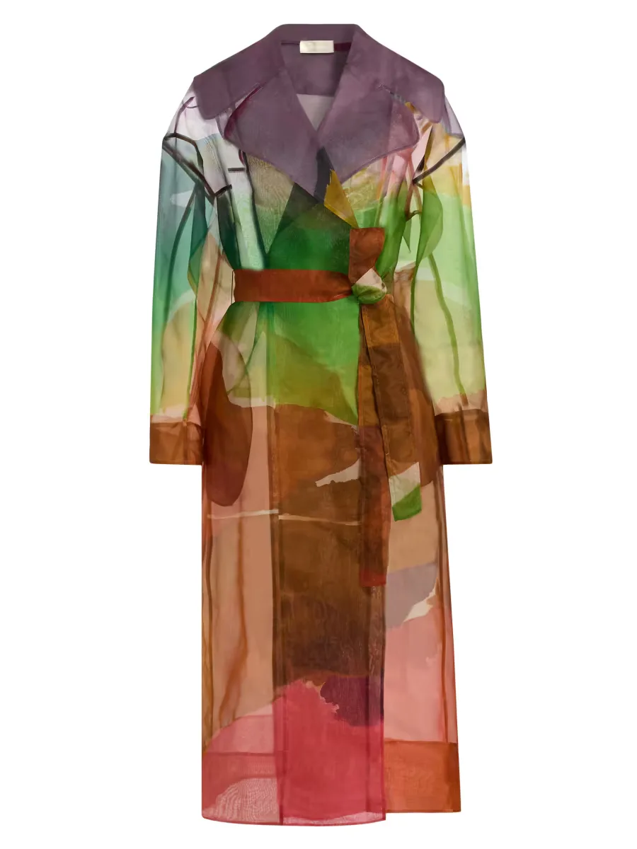 Novalie Organza Silk Trench Coat by Ulla Johnson
