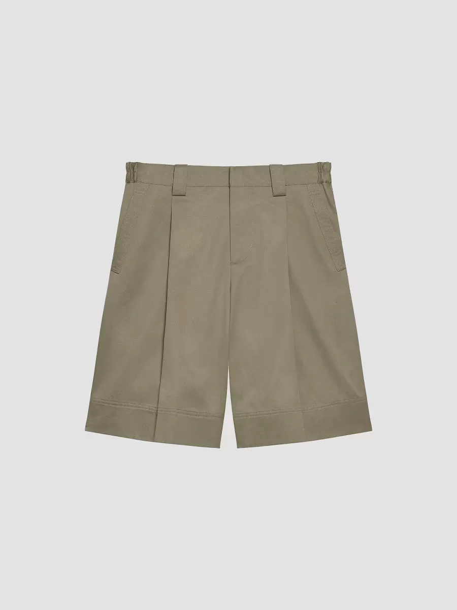 Pleated Relaxed-Fit Chino Shorts by Helmut Lang