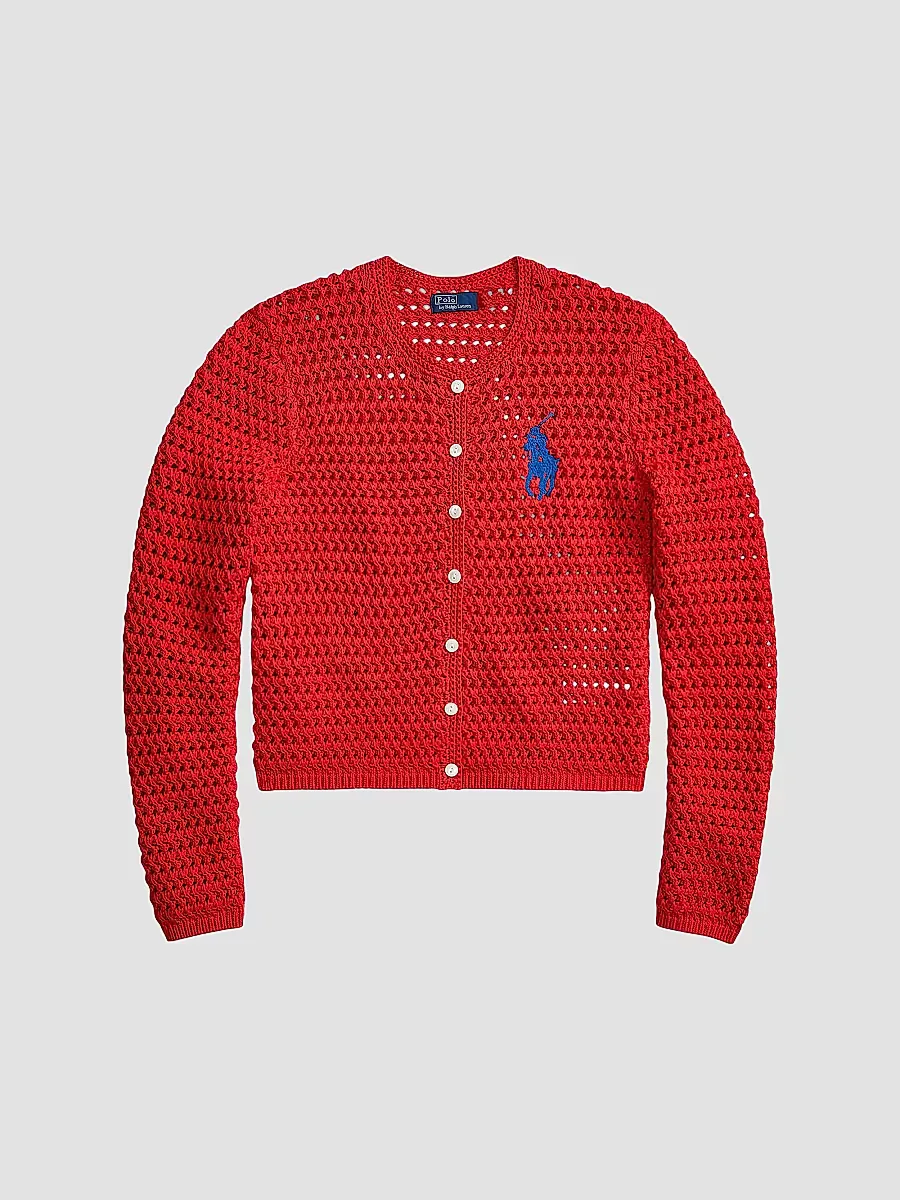 Big Pony Crocheted Cotton Cardigan by Polo Ralph Lauren
