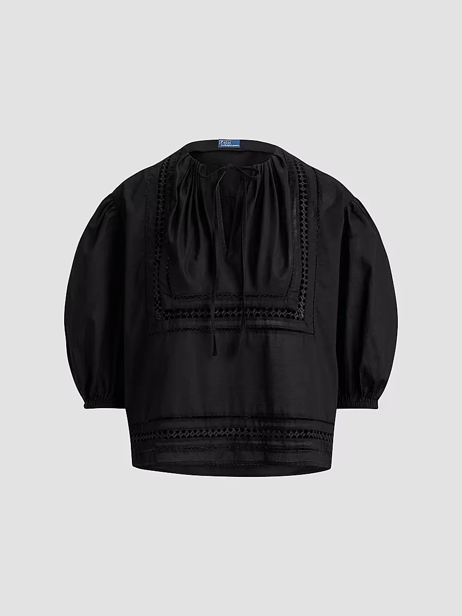 Lace-Trim Cotton Shirt by Polo Ralph Lauren