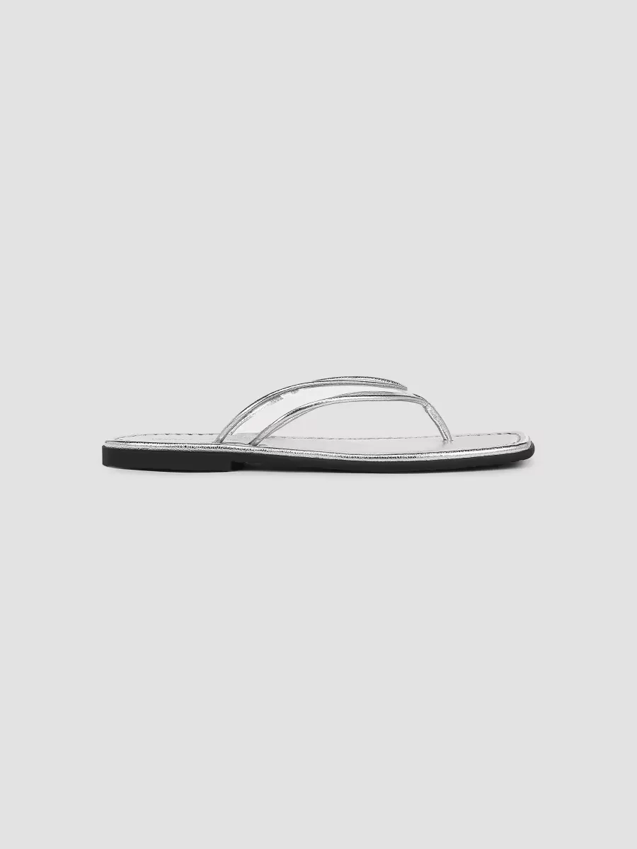 Clea Leather Flat Sandals by Veronica Beard