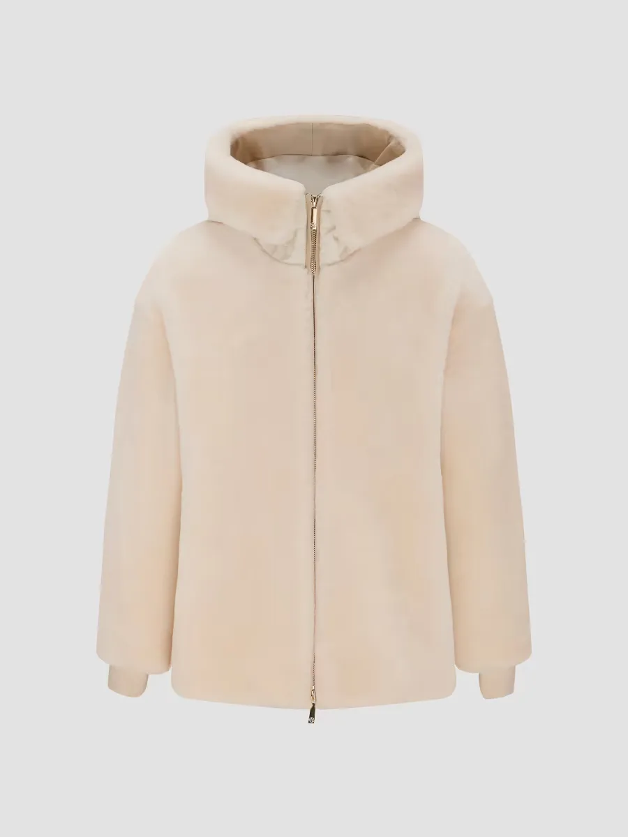Select Shearling Lamb Jacket with Hood by Gorski
