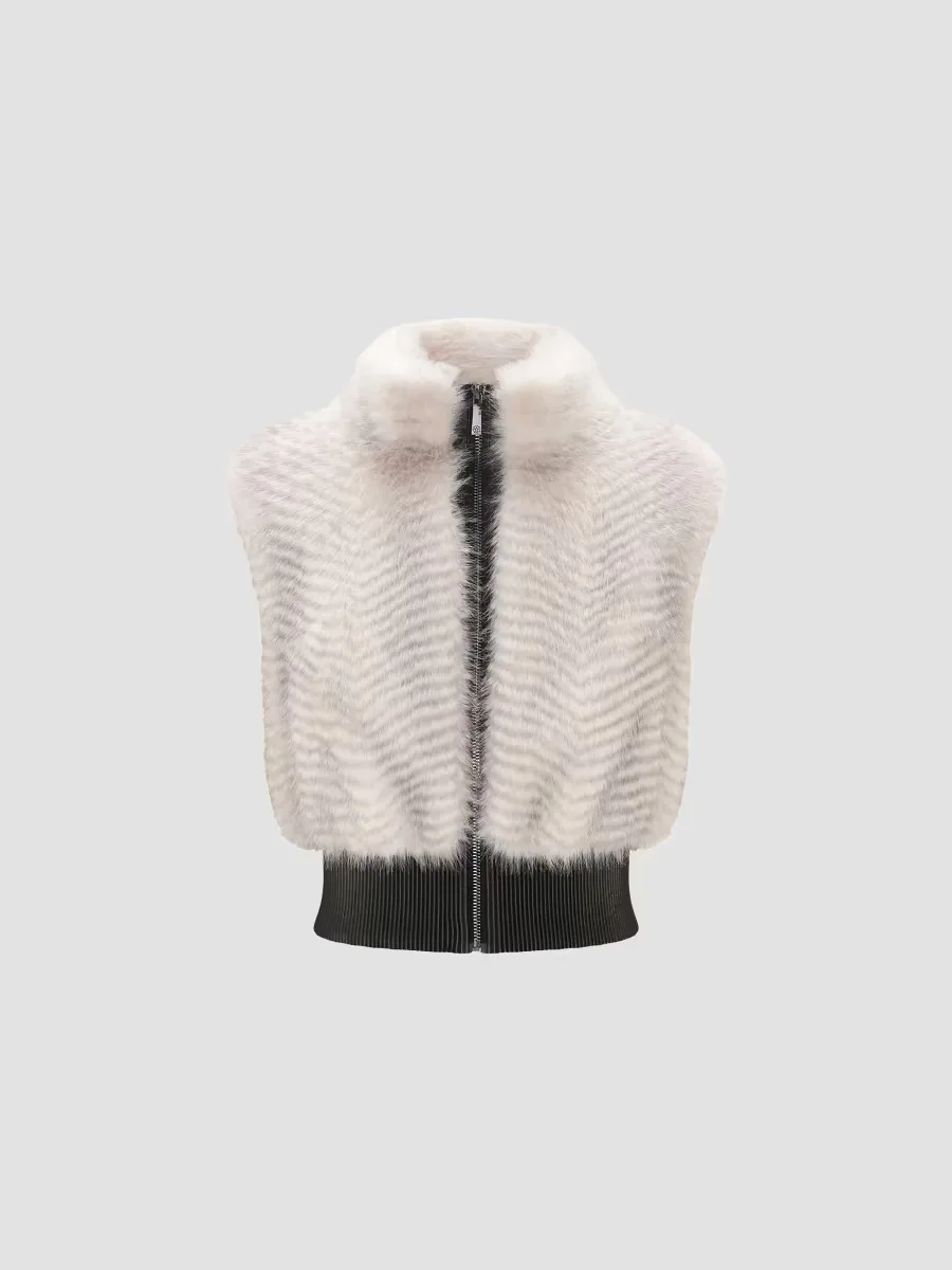 Faux Fur Cross Fox Vest by Lyla Grant