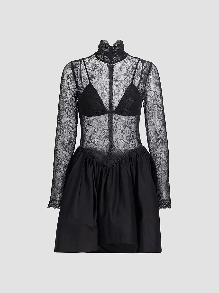 Stretch Lace Bubble Minidress by BCBGMAXAZRIA