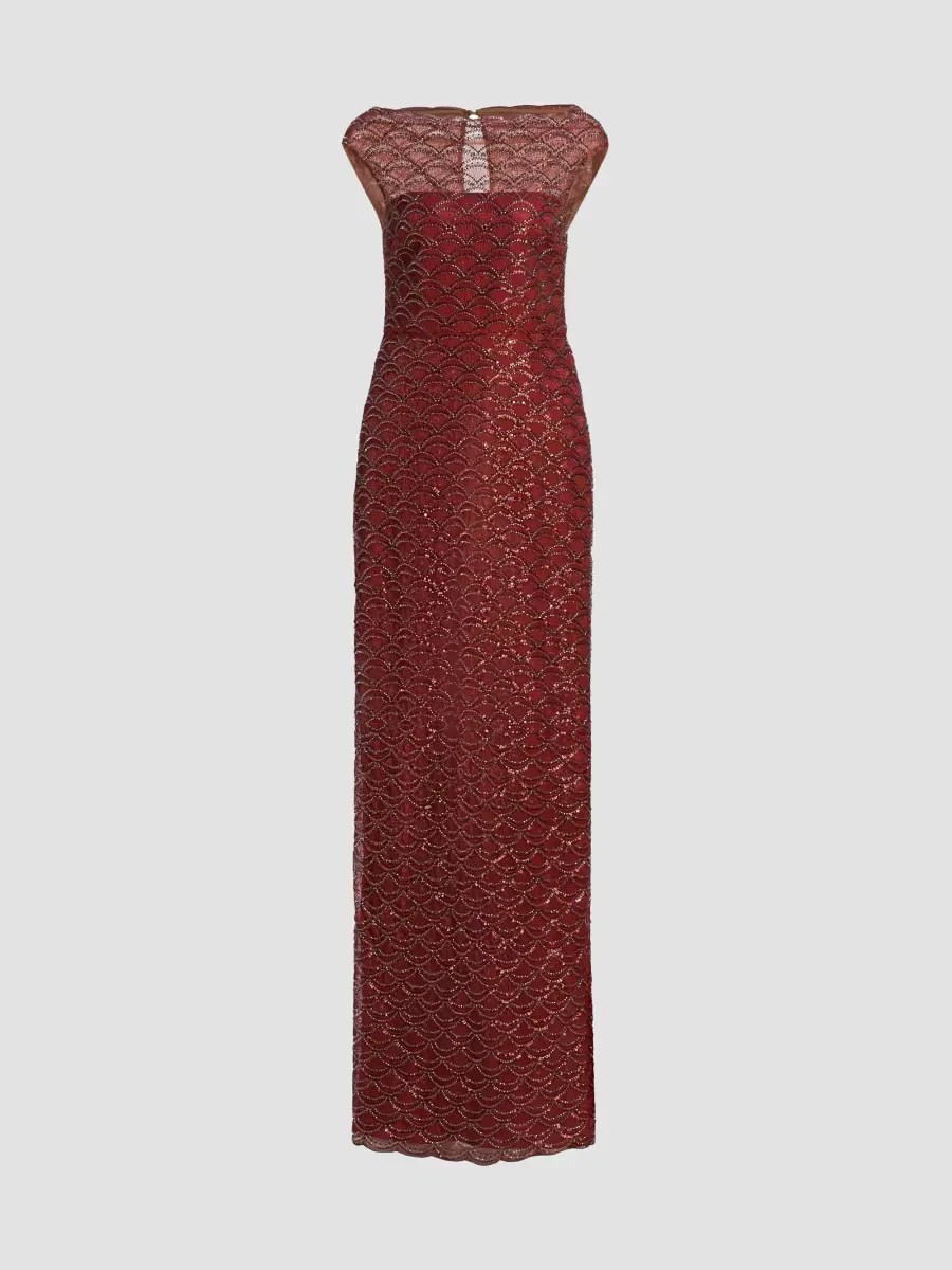 Aura Beaded Column Gown by Theia