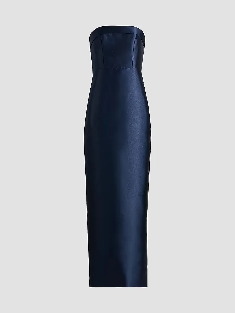 Gaia Mikado Strapless Column Gown by Theia