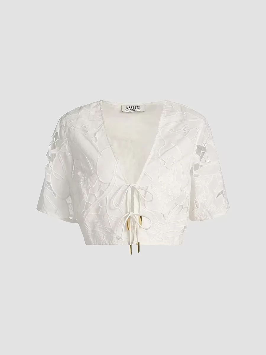 Tani Eyelet Top by Amur