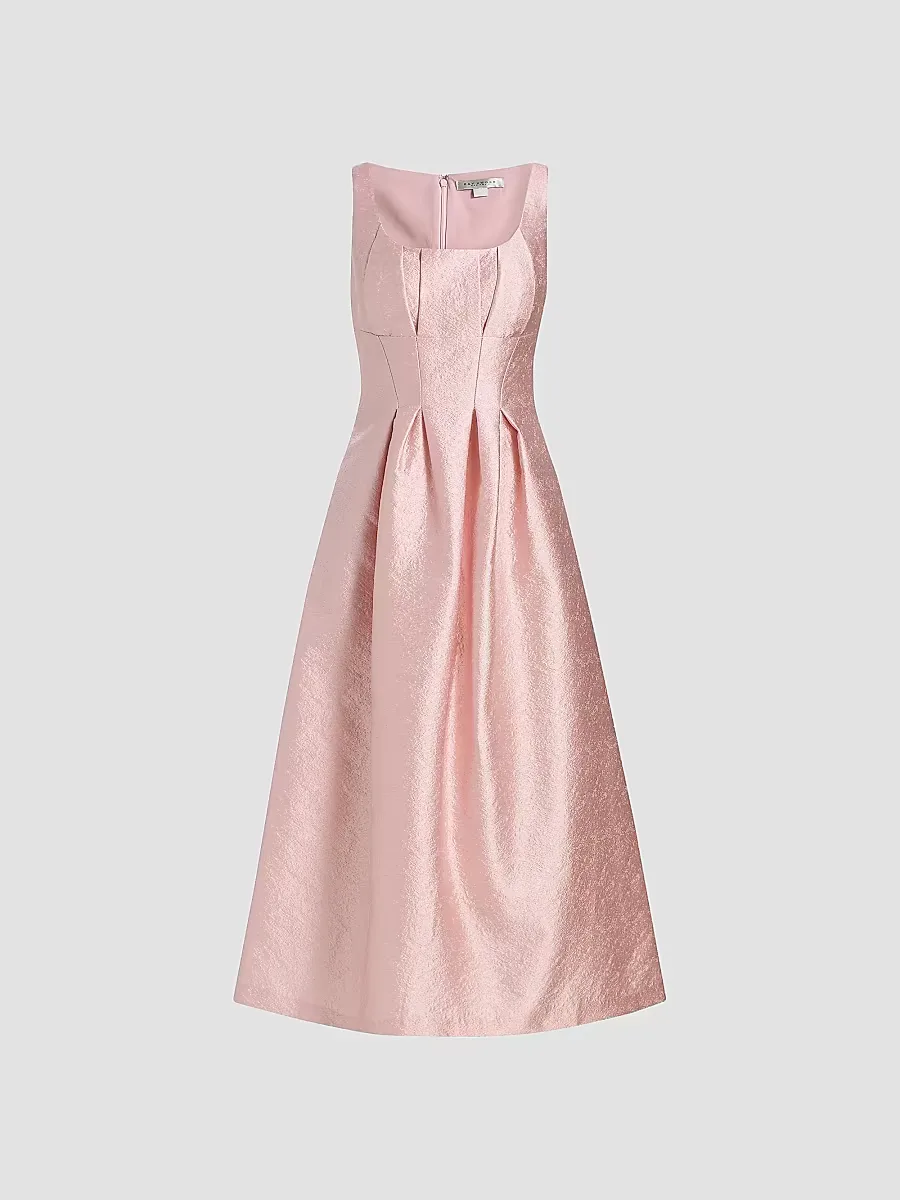 June Jacquard Tea-Length Cocktail Dress by Kay Unger