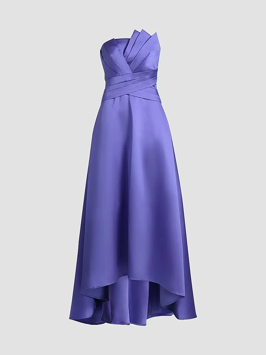 Coco Strapless High-Low Mikado Gown by Theia