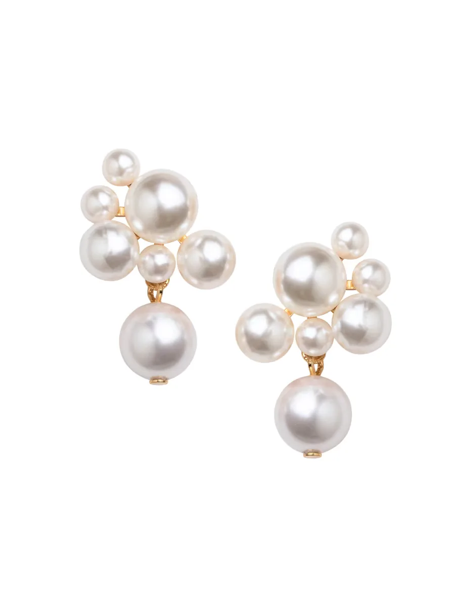 Jennifer Behr Perlita 18K-Gold-Plated & Imitation Pearl Drop Earrings by BEHR