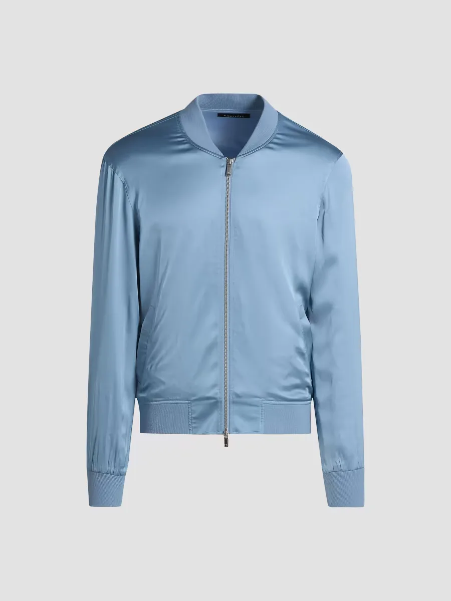 Maverick Satin Bomber Jacket by MONFRRE